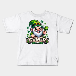 Gamer Gnomie - St. Patrick's Day Gnome Kids T-Shirt